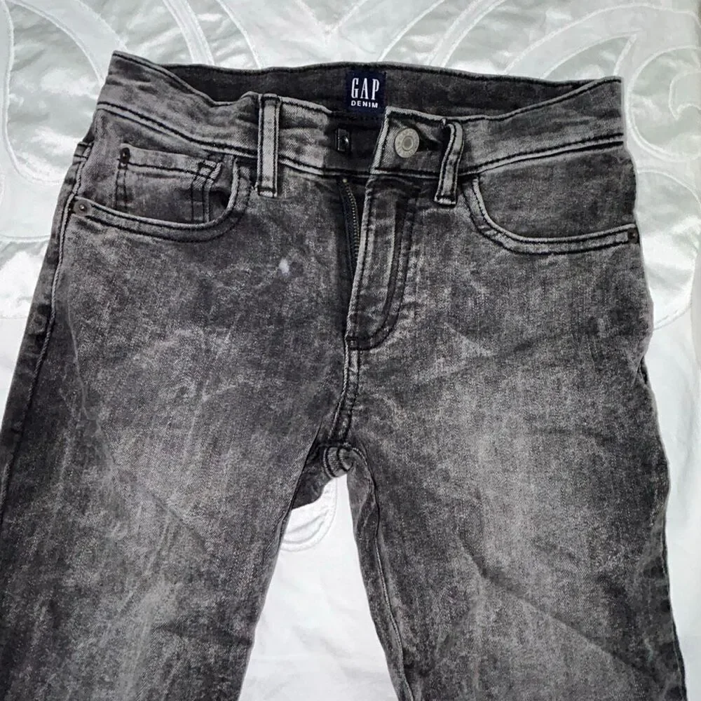 Gap boys black acid wash denim sz 8